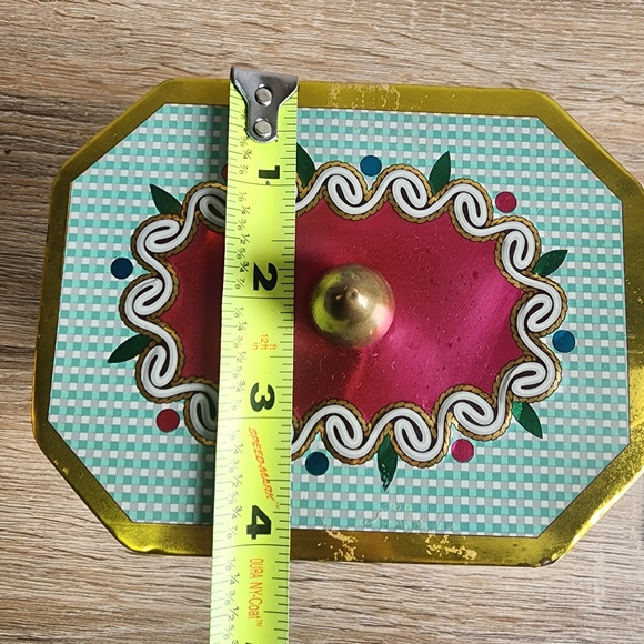 VINTAGE MCM English Tea Tin Canister with Lid Colorful Flowers - Picture 9 of 13